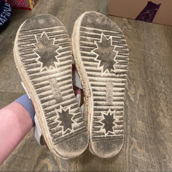 Spirit Gigi White Strap Platform Espadrille Sandals Size 7 - Picture 7 of 10